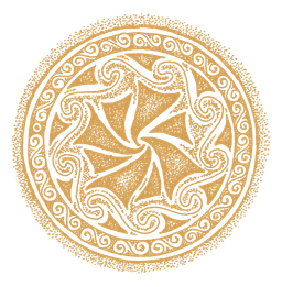 Ornamentales Mond-Symbol des germanischen Lunisolarkalenders Ártala